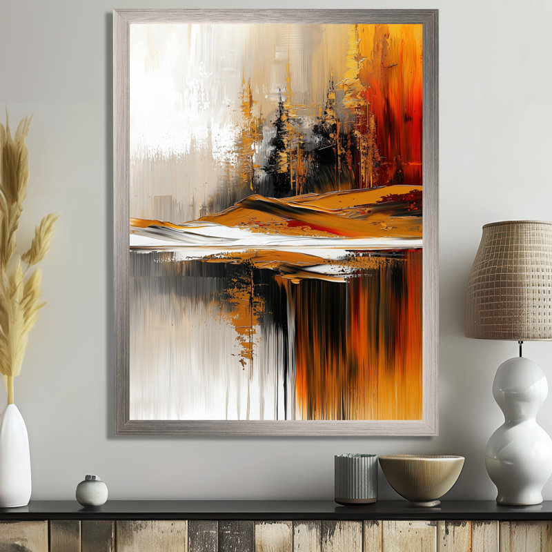 Olajide - paysages, impressions sur toile, Argent argent, H 32 po x l 24 po, Reproduction encadrée d'une seule photo