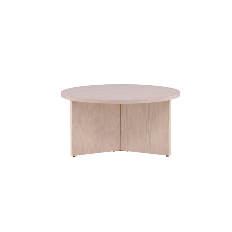 Konke Cross Legs Coffee Table, White Wash, 32.5 H x 65 W x 65 D cm