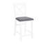 Ensemble de table de salle à manger 5 pièces à hauteur de comptoir pour 4 personnes, table de salle à manger carrée en bois et 4 chaises rembourrées à dossier en X, petite salle à manger blanche et grise pour la cuisine
