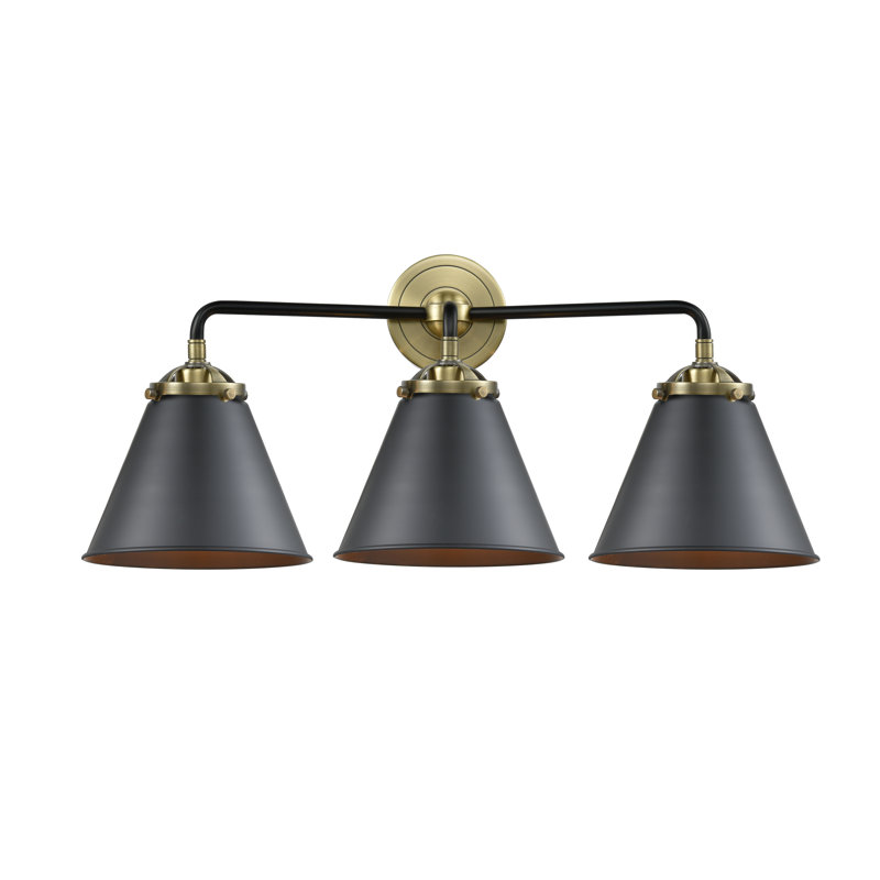 Éclairage pour meuble-lavabo à 3 lumières à intensité variable Donovan, Laiton antique noir, DEL, Noir mat
