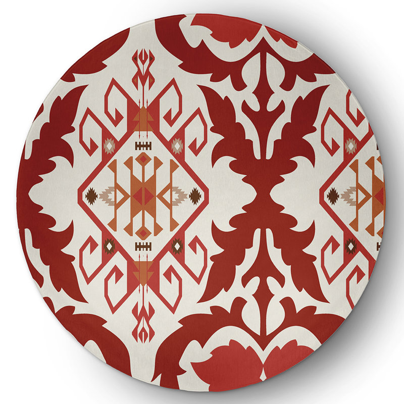 Chenille Abstract Indoor Rug, Round 5'