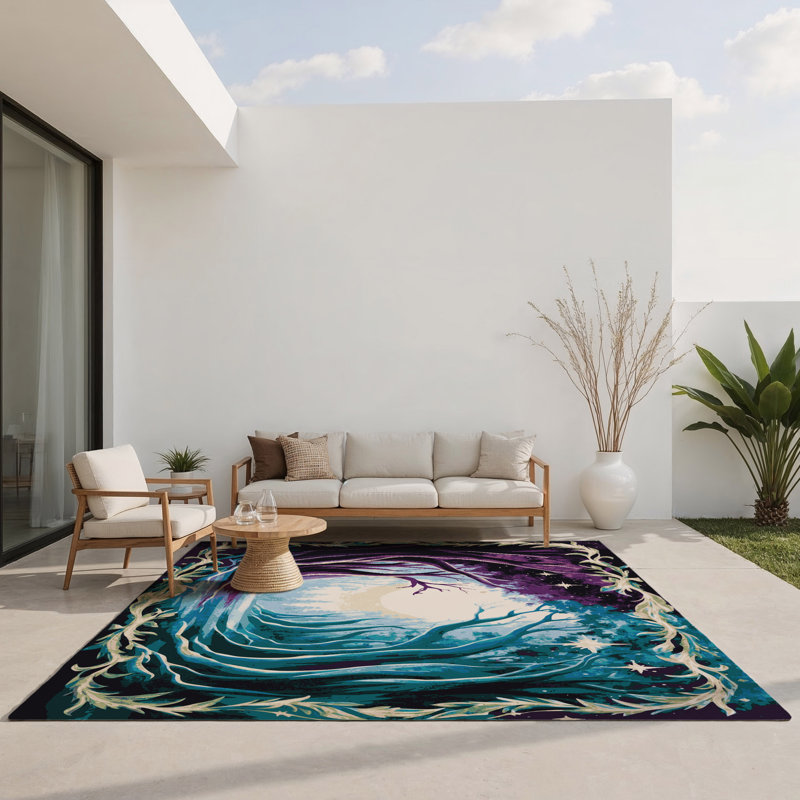 Moonlit Forest Indoor And Outdoor Area Rug, Rectangle 2' x 3'