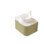 Meuble-lavabo moderne à rayures minimalistes avec lavabo rond en céramique blanche-231204089