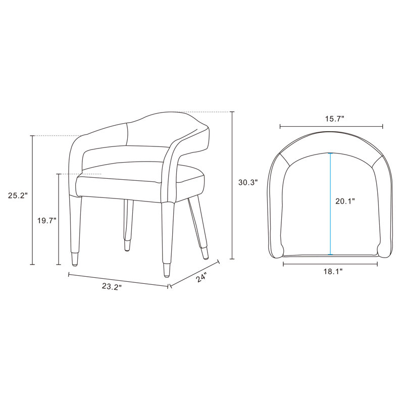 Sawda Modern Tweed Upholstered Dining Armchair, Silver Lining, 1
