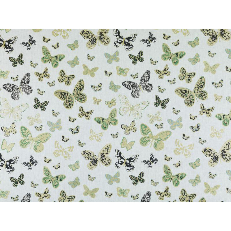 Whimsy Garden Linen Fabric, Olive/Gold