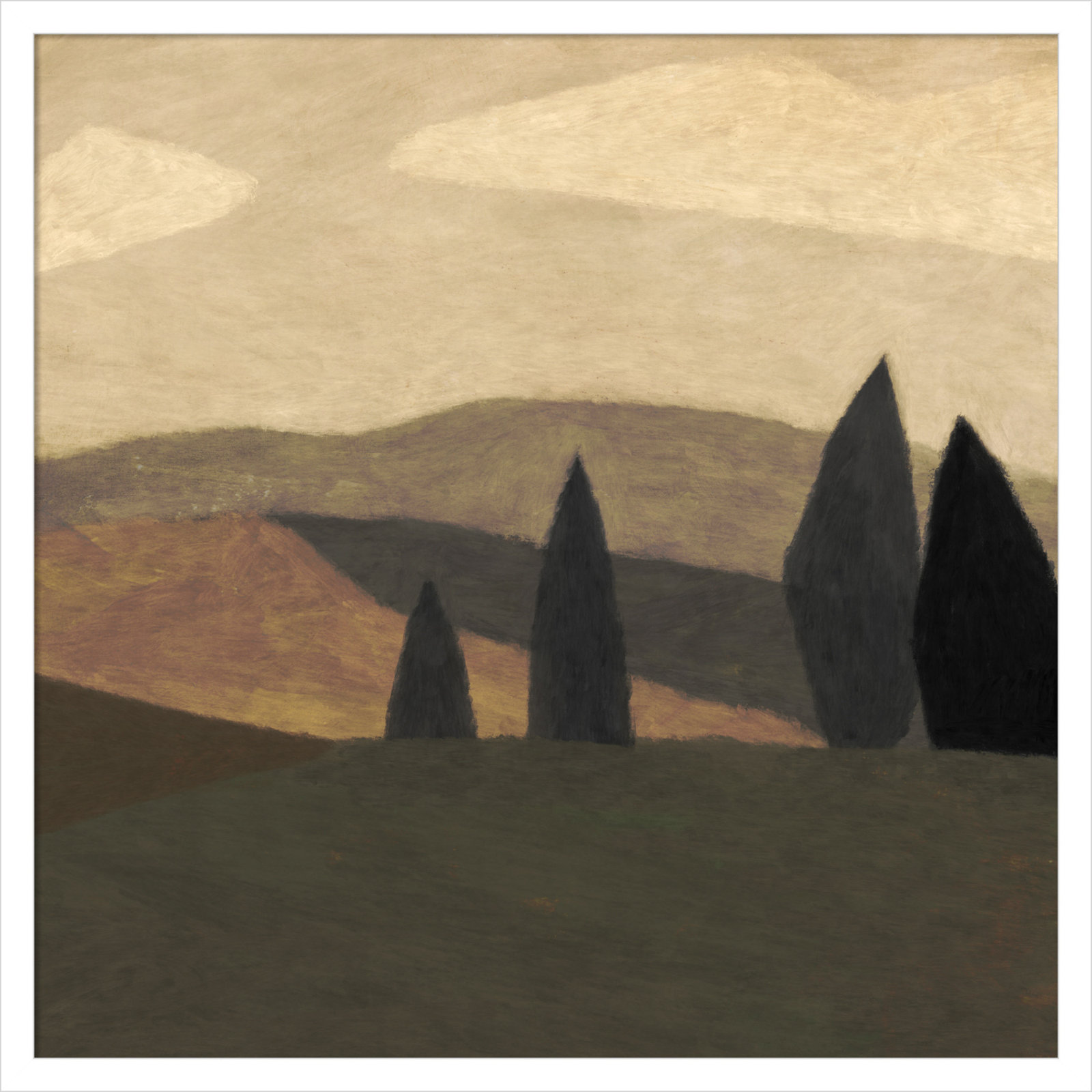 Paysage 2 Print by Dan Hobday, White, 25" H x 25" W