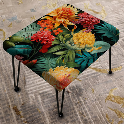 Jungle Splendor Tropical Pattern - Tropical Rectangle Ottoman