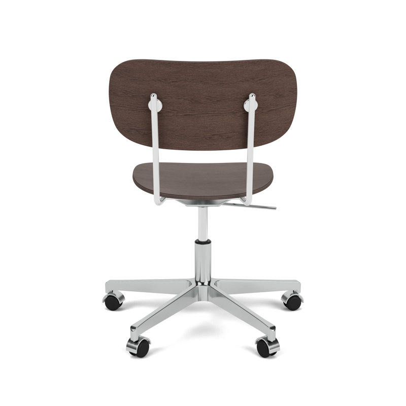 Co Swivel Task Chair, Dark Stained Oak/Silver
