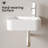 Floating Bathroom Sink Wall Mounted - Rectangle Vessel Sink 14" X 10" Small Modern Bathroom Wall Hung Sink White Porcelain Ceramic Vessel Vanity Sink With Faucet &Drain