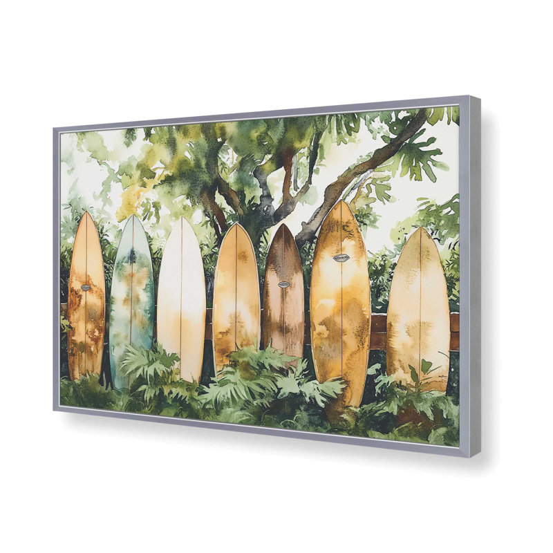 «Surfer’s Garden», reproduction encadrée, H 12,25 po x l 15,25 po, Chrome poli
