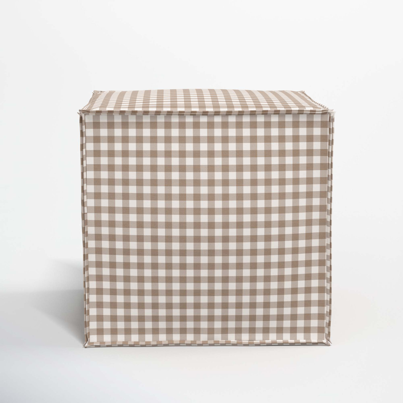 Esmerelda Upholstered Ottoman, Classic Gingham Tan