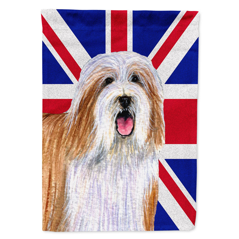 40 x 28 po en polyester britannique 2 faces english union jack drapeau maison, Colley barbu (brun et blanc)