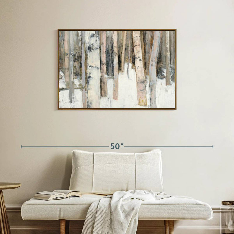 Lumière chaude d'hiver I, 37 po x 25 po, Cadre flottant doré