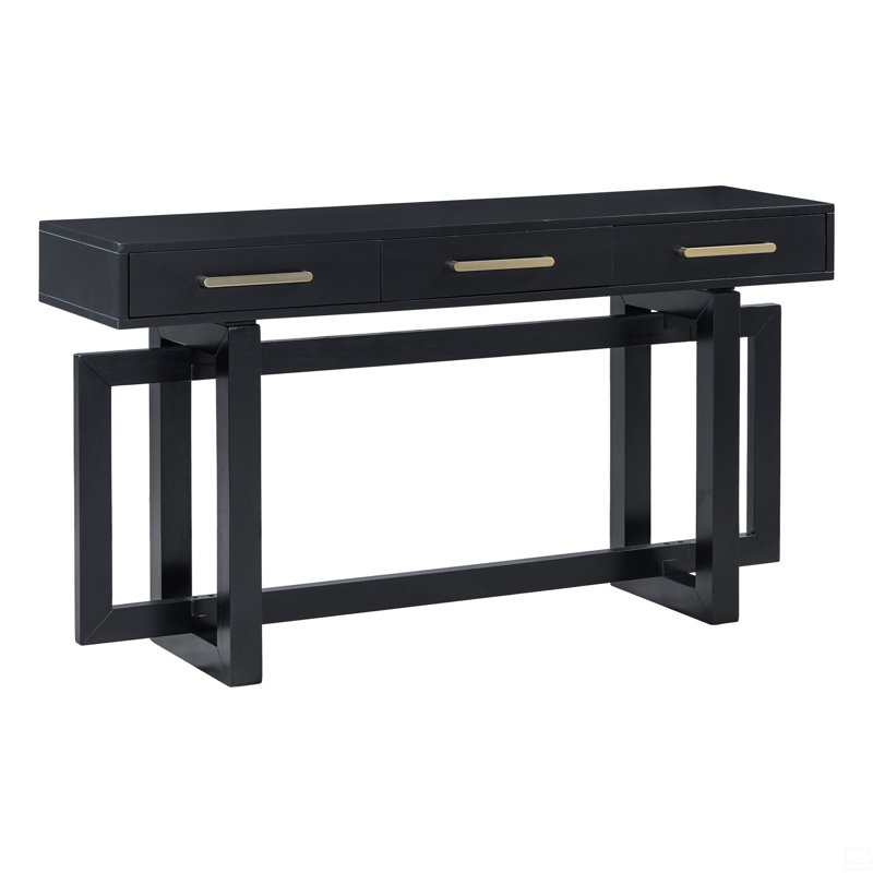 Console avec trois tiroirs, table d'entrée très longue