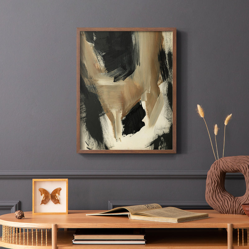 «Baked Paintstrokes II», reproduction encadrée - bois massif, Brun, H 28 po x l 22 po