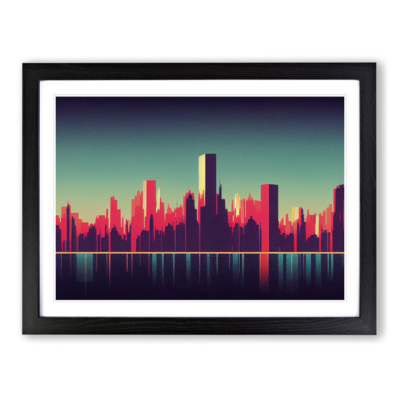 Otherworldly Skyline Architecture - Framed Print, Black, 25cm H x 34cm W x 2cm D