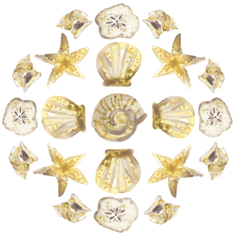 Seaside Kaleidoscope II by June Erica Vess - Wrapped Canvas Painting, 30cm H x 30cm W x 3.8cm D