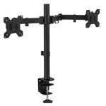 Mount-It! Full Motion Adjustable Dual Monitor Mount Fits 2 Computer Screens 17 - 32 in. with C-Clamp