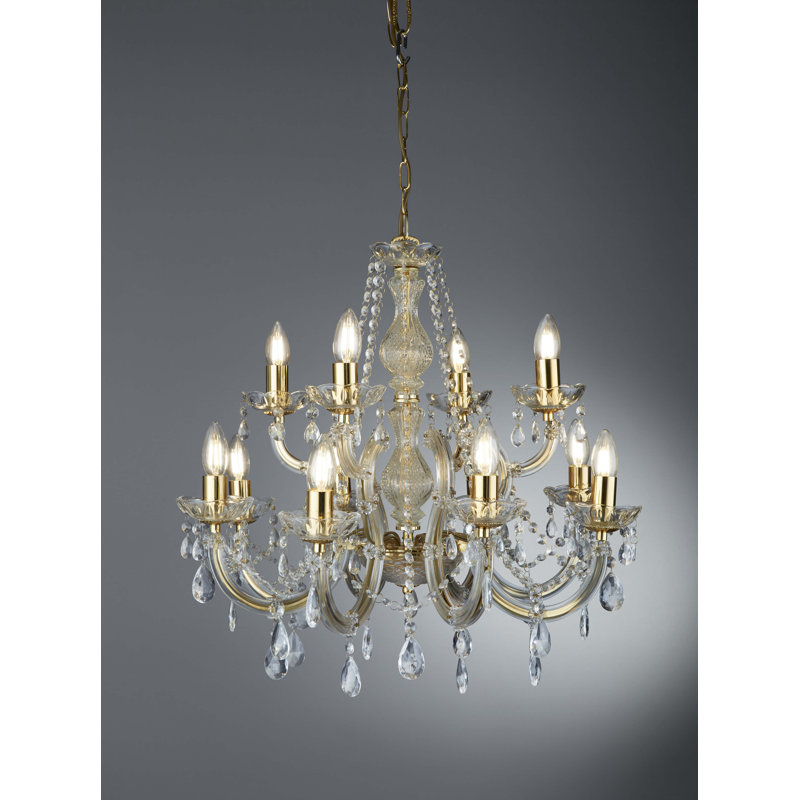Kelly 12 - Light Candle Style Chandelier, Gold