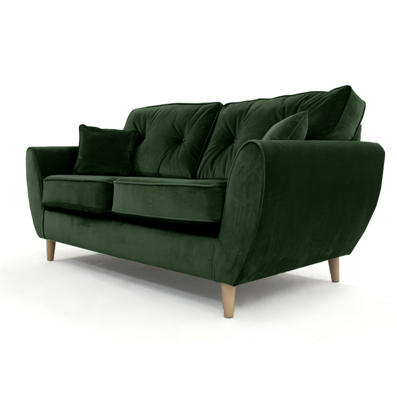 Rafe 3 Seater Velvet Sofa, Emerald Green Velvet