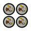 Zodiac Sagittarius Black Vegan Leather Round Coasters-419151260