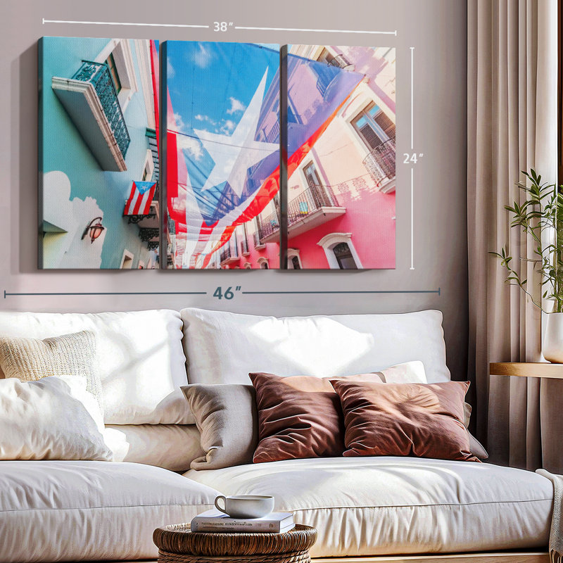 «Puerto Rico Street Flag» sur toile, H 20 po x l 33 po x P 1,25 po