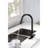 Matt Black Kitchen Faucet With Pull Down Spray Head - Stainless Steel, 360 Rotating Nozzle, Corrosion And Rust Surface, Single Handle For Convenient Water Flow Temperature Regulation Swivel & Rust,-517662827