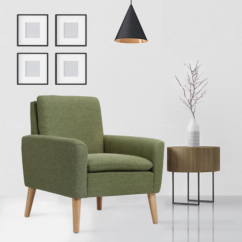 Fauteuil d'appoint rembourré Cristyle, Lin vert