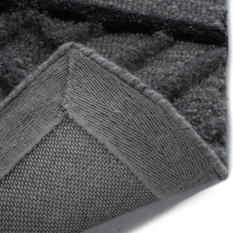 Crisangel Performance Hand Tufted Wool Geometric Indoor Rug, Rectangle 5' x 8'