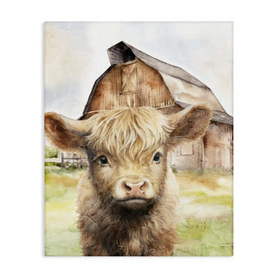 Cattle Little at Farm Canvas Wall Art by Kim Allen -  Rosalind Wheeler, 67847D1585FA45D1B4D2AB2BDA1C3EB6