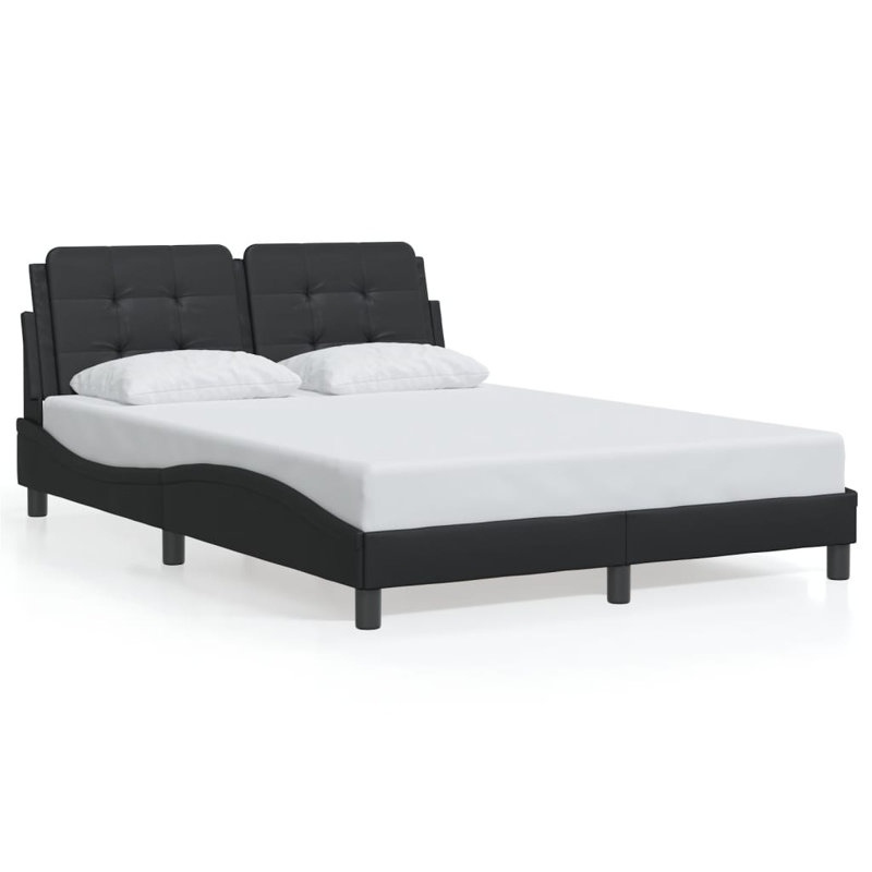 Structure de lit vidaXL sans matelas Zadar gris foncé 137 x 190 cm, Noir