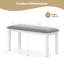  Upholstered Bedroom Bench w/ Padded Seat & Solid Wood Legs for Dining Room