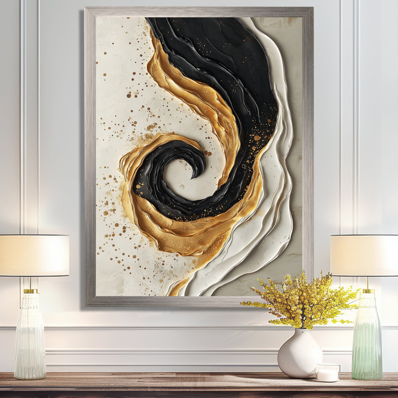 Suazo - art mural abstrait sur toile, Silver, 40" H x 30" W, Reproduction encadrée d'une seule photo