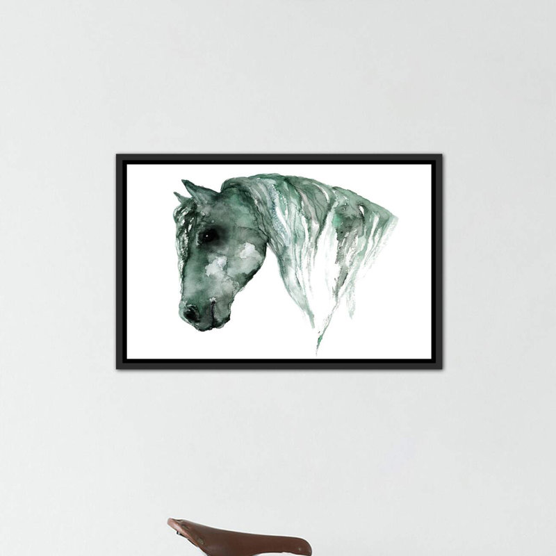 Art du cheval, H 48 po x l 32 po x P 1,5 po, Toile avec cadre noir