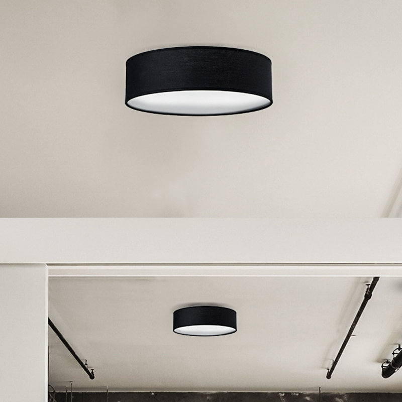 Mchone Fabric Flush Mount, Black, 10cm H x 40cm W x 40cm D