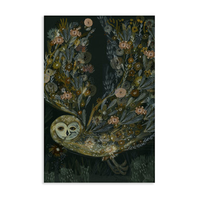 Motif floral de chouette effraie, par Kay Widdowson