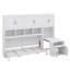 Lit escamotable simple avec placard, tiroirs et bureau
