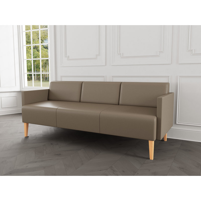 Luxe Lounge Reception Sofa, Modena Farro, Natural Wood