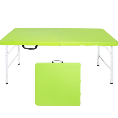 Portable Outdoor Folding Camping Table 4Ft, 135Kg Capacity, Foldable With Fixed Grip, Smooth Waterproof Desk Surface, Stable Triangular Supporting Structure, Strong Steel Build-Up