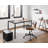 Alieza Glass Top Metal Base Dining Table-1470113056