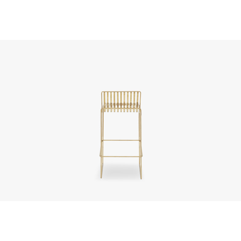 Ariss Bar Stool with Stainless Steel Frame, Brass