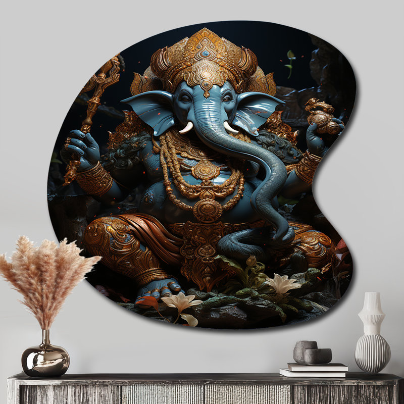 Thaisha - art mural indien en forme de goutte d'art indien, H 33 po x l 33 po