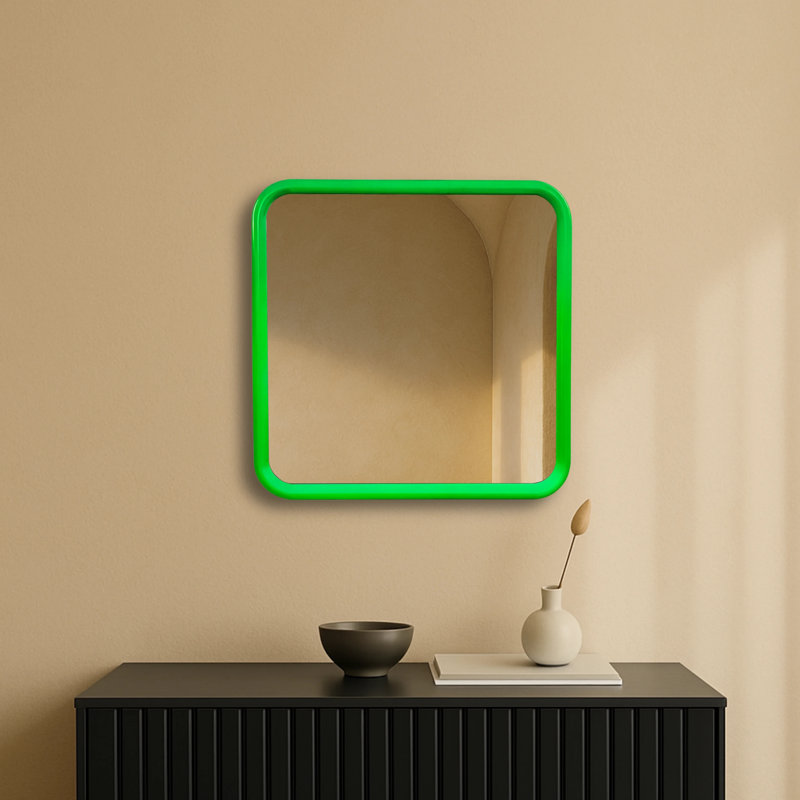 Bold Square Mirror, Green