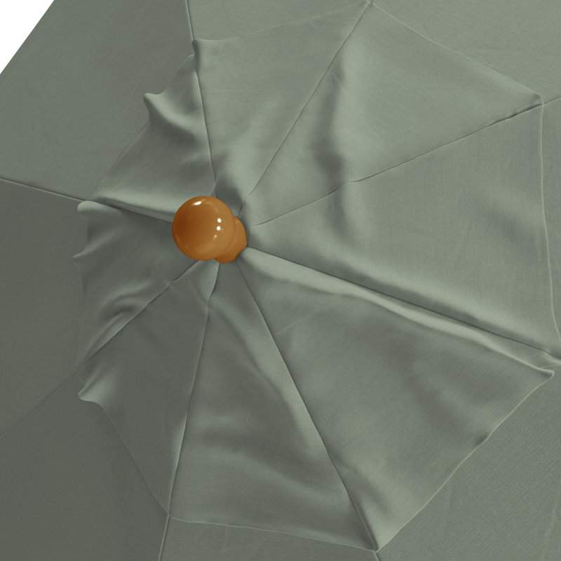 Parasol en bois de teck 7,5 pi, Vert sauge