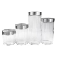 4-Piece Round Glass Canister Set