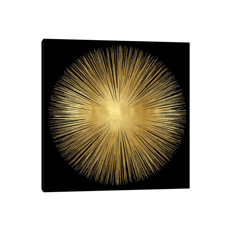 Sunburst by Abby Young - Print on Canvas, 93.98 cm H x 93.98 cm W x 1.91 cm D, Wrapped Canvas, Black