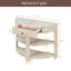Console demi-lune cannelée TREXM avec tiroir et 2 tablettes, table d'appoint pour entrée ou couloir, crème