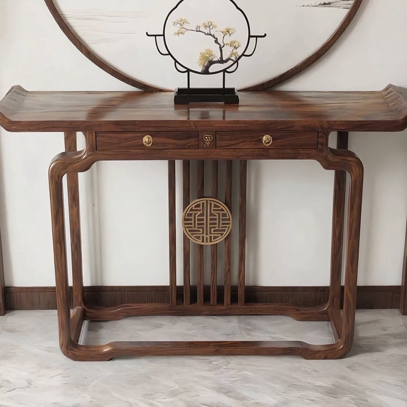 Table de véranda moderne et simple en bois massif.