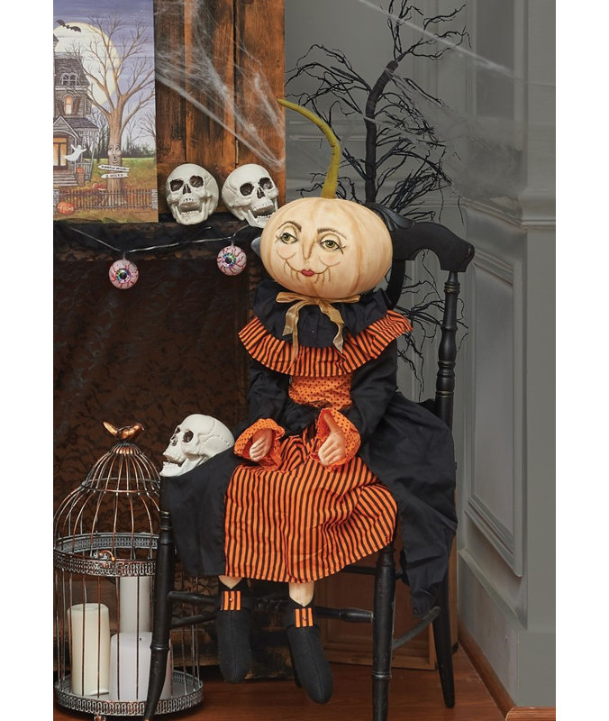 Figurine de poupée Amala Spooky Pumpkin Joe Spencer Gathered Traditions