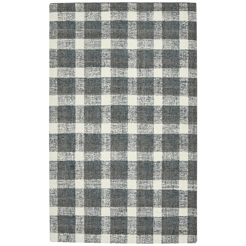 Tapis gris en laine touffeté à la main Ashleigh, Rectangle 5 pi x 7 pi 6 po
